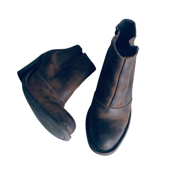 Anthro Jeffrey Campbell Women's 6 Leather Boho Bootie Brown - Picture 1 of 14